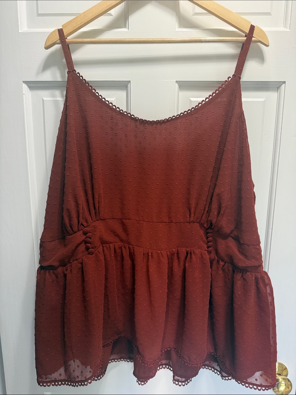 Torrid burnt orange sleeveless blouse